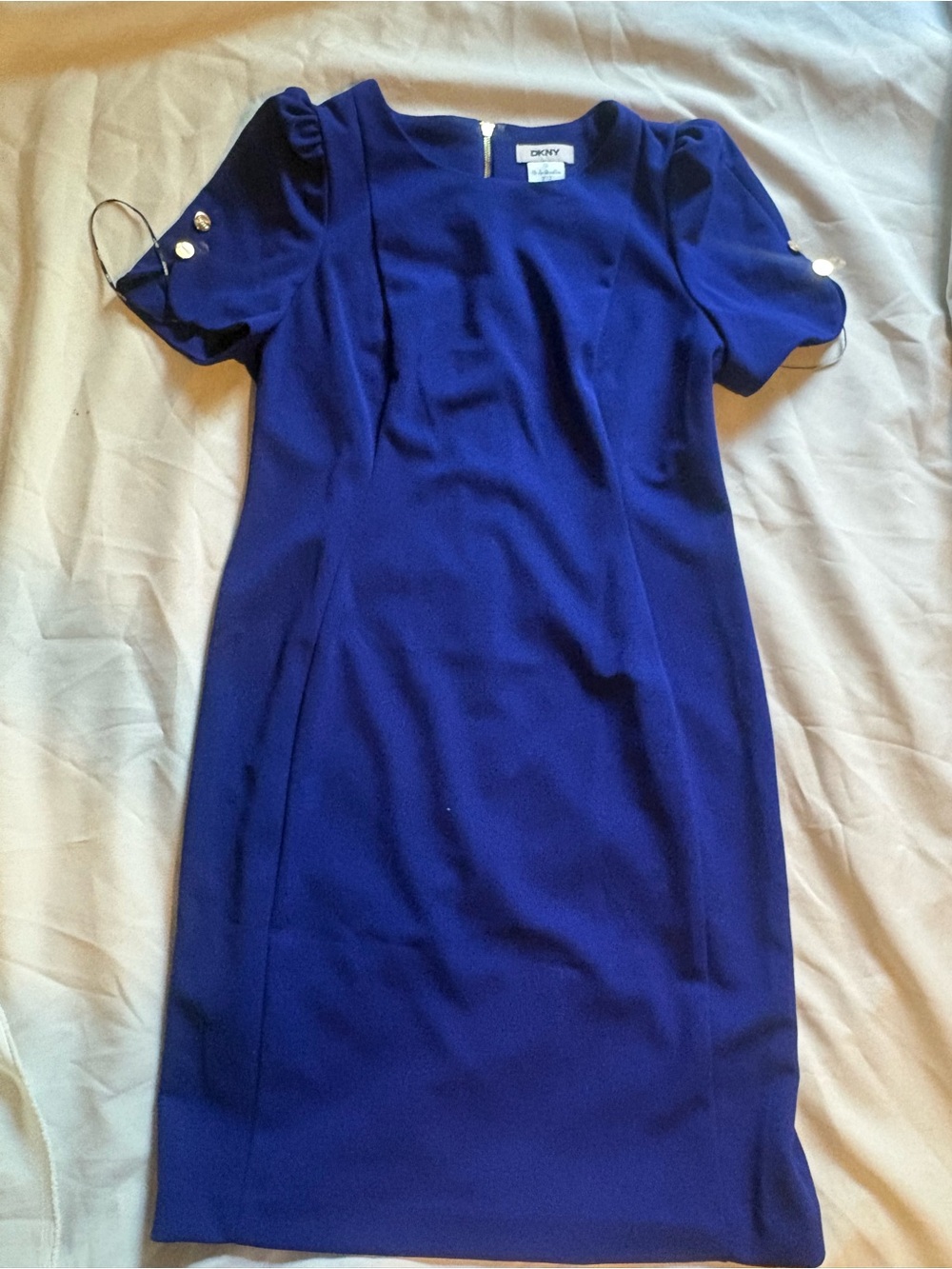 DKNY Royal Blue Short Sleeve Sheath Dress sz 12 P